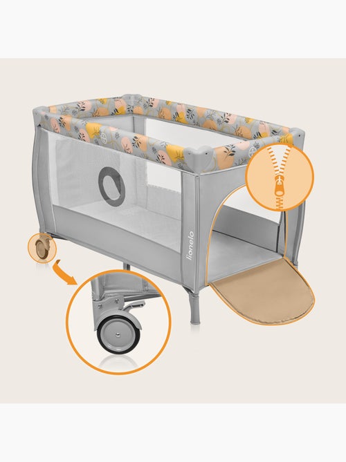 Lettino da viaggio 3 in 1 LIONELO Stefi Plus - Box per bambini - Materasso ad alta densità - Ruote - - Kiabi
