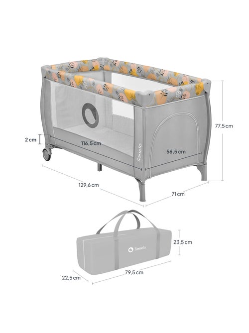 Lettino da viaggio 3 in 1 LIONELO Stefi Plus - Box per bambini - Materasso ad alta densità - Ruote - - Kiabi