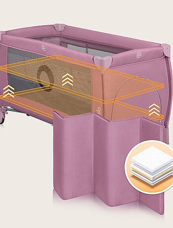 Lettino da viaggio 3 in 1 LIONELO Stefi Plus - Box per bambini - Materasso ad alta densità - Ruote -