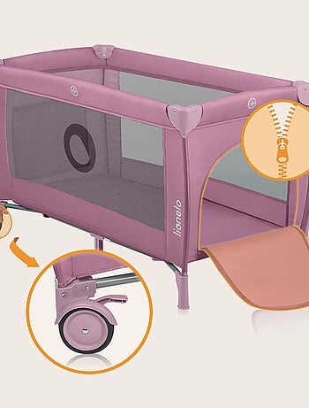 Lettino da viaggio 3 in 1 LIONELO Stefi Plus - Box per bambini - Materasso ad alta densità - Ruote -