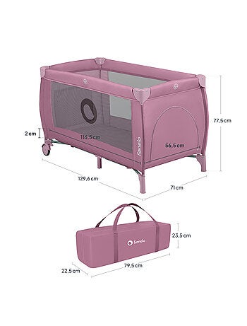 Lettino da viaggio 3 in 1 LIONELO Stefi Plus - Box per bambini - Materasso ad alta densità - Ruote -