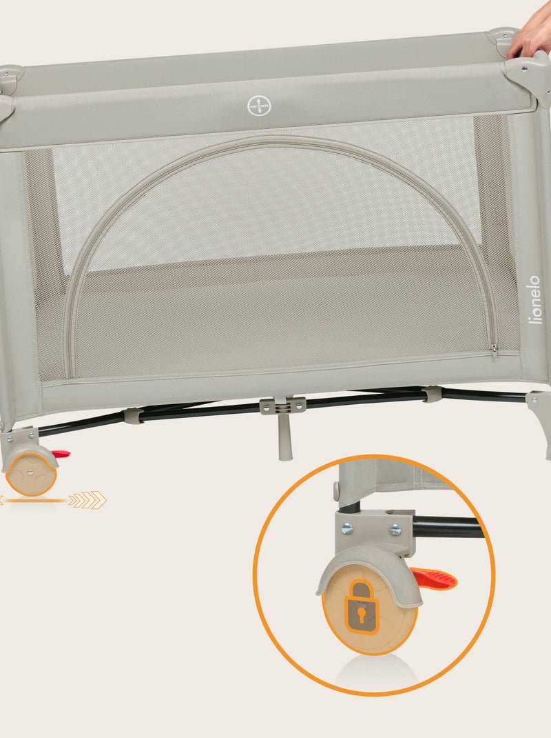 Lettino da Viaggio 3in1 LIONELO Laura - Box Neonati - Materasso - Ruote - 0-36 Mesi Beige - Kiabi