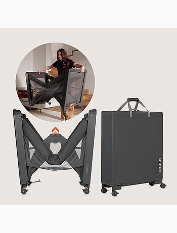 Lettino da viaggio LIONELO Patty 3 in 1 - Lettino per dormire insieme - Box - Pieghevole - Materasso