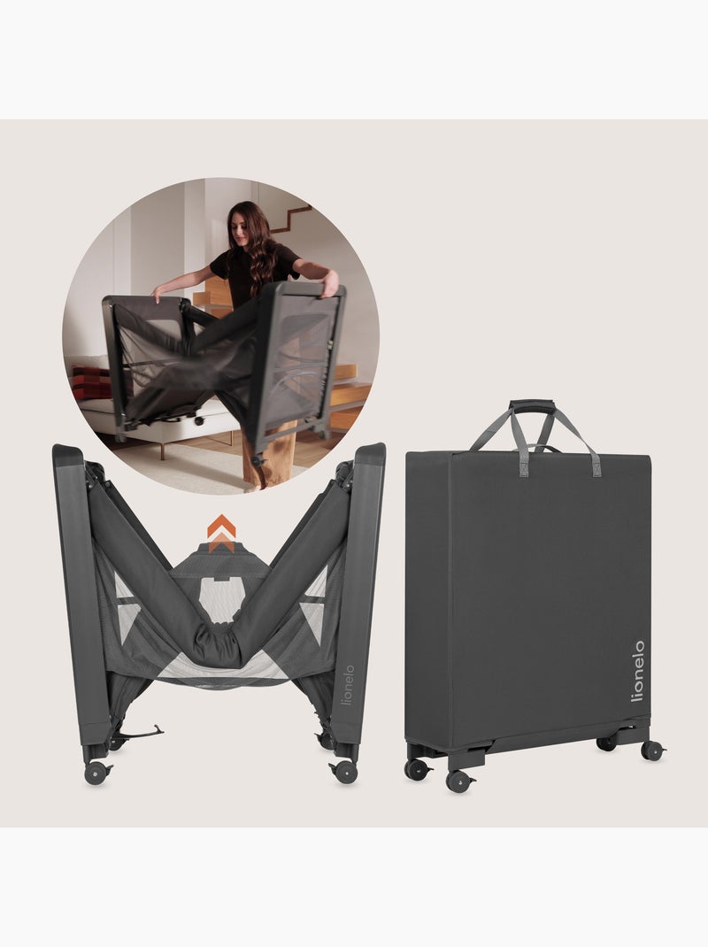 Lettino da viaggio LIONELO Patty 3 in 1 - Lettino per dormire insieme - Box - Pieghevole - Materasso Grigio - Kiabi