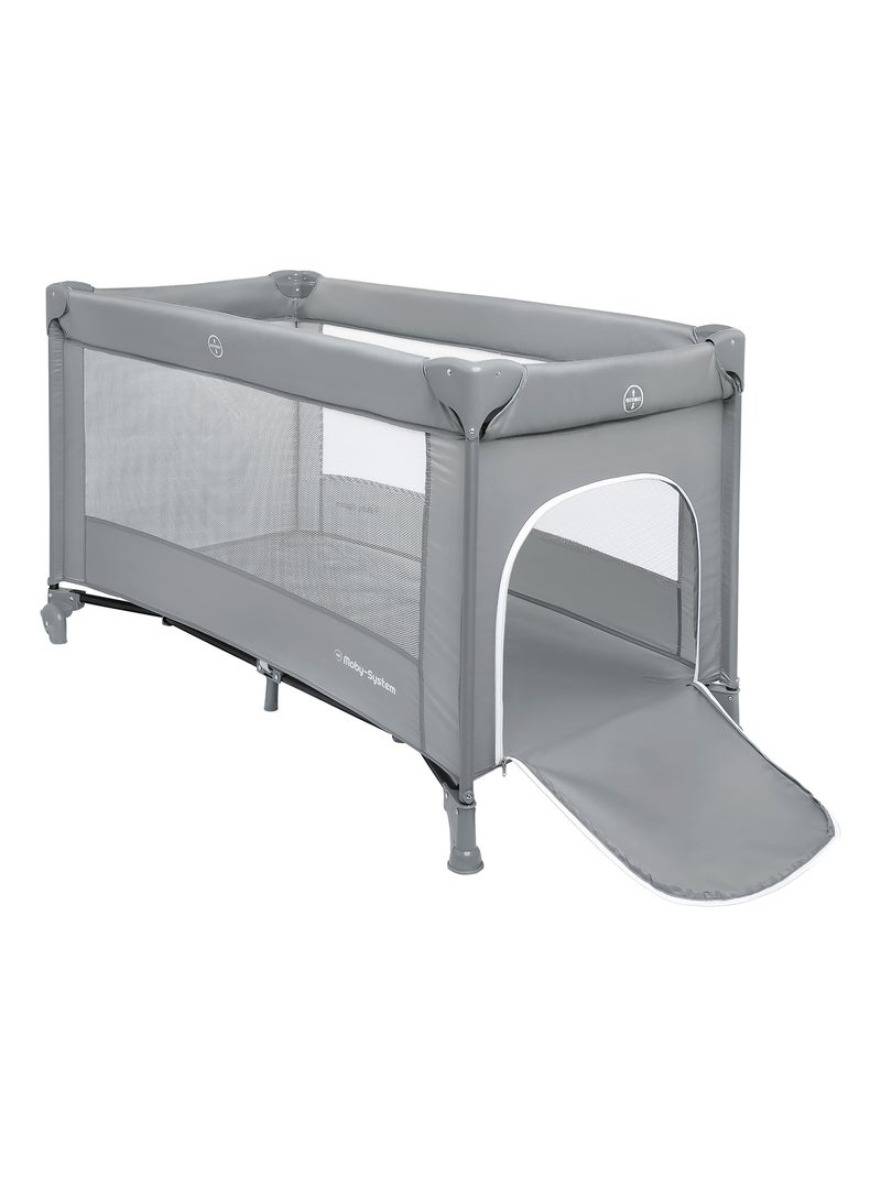 Lettino da viaggio pieghevole HAPPY TRAVELLER BASIC con materasso e borsa – grigio Grigio - Kiabi