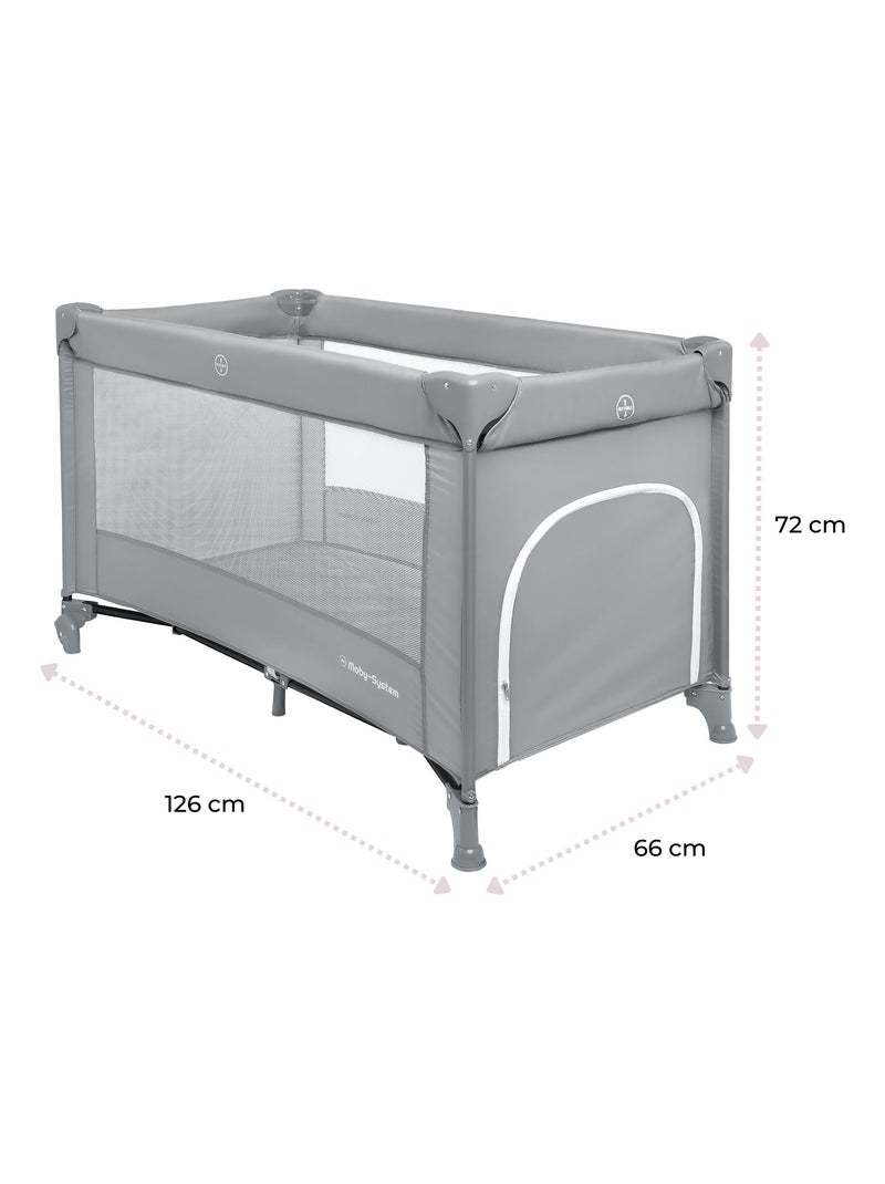 Lettino da viaggio pieghevole HAPPY TRAVELLER BASIC con materasso e borsa – grigio Grigio - Kiabi