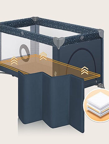 Lettino da viaggio Stefi LIONELO 2 in 1 - Box per bambini - 125 x 65 cm - Ruote - 0-36 mesi - Borsa