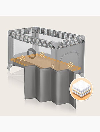 Lettino da viaggio Stefi LIONELO 2 in 1 - Box per bambini - 125 x 65 cm - Ruote - 0-36 mesi - Borsa