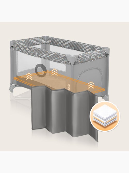 Lettino da viaggio Stefi LIONELO 2 in 1 - Box per bambini - 125 x 65 cm - Ruote - 0-36 mesi - Borsa - Kiabi