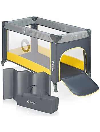 Lettino da viaggio Stefi LIONELO 2 in 1 - Box per bambini - 125 x 65 cm - Ruote - 0-36 mesi - Borsa