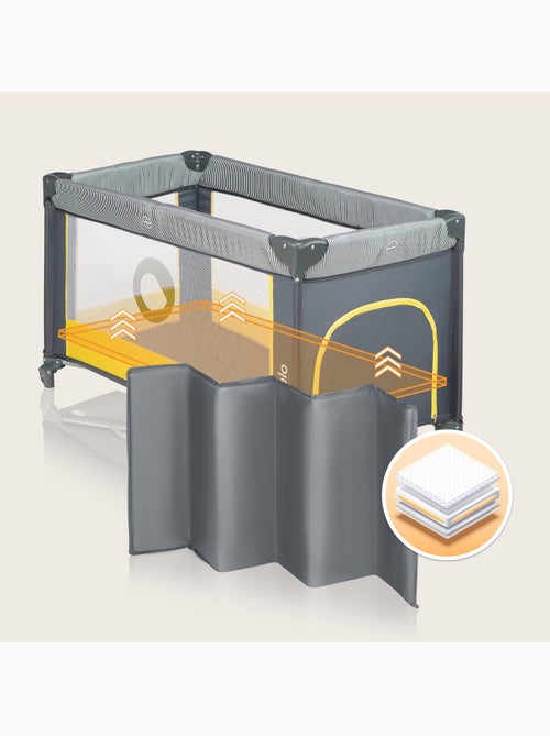 Lettino da viaggio Stefi LIONELO 2 in 1 - Box per bambini - 125 x 65 cm - Ruote - 0-36 mesi - Borsa - Kiabi