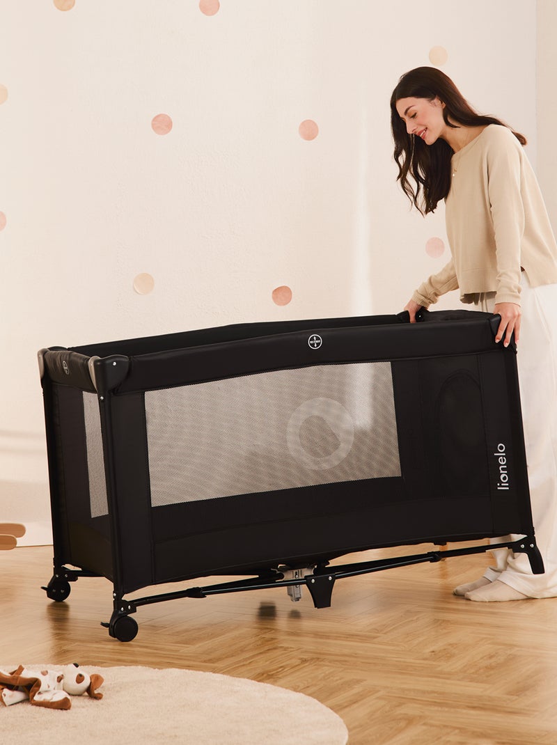 Lettino da viaggio Stefi LIONELO 2 in 1 - Box per bambini - 125 x 65 cm - Ruote - 0-36 mesi - Borsa Nero - Kiabi
