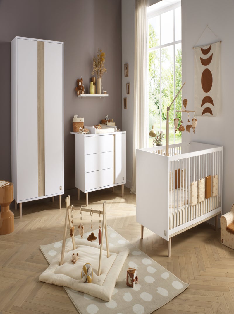 Lettino evolutivo 140x70 - Little Big Bed con piedini in - SAUTHON Bianco Marrone - Kiabi