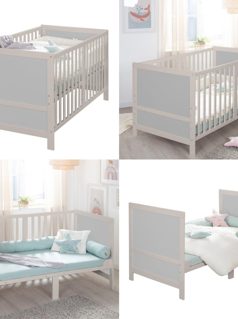Lettino evolutivo convertibile in letto junior – altezza regolabile – 'ROBA Easy Sleep' Grigio chiaro - Kiabi