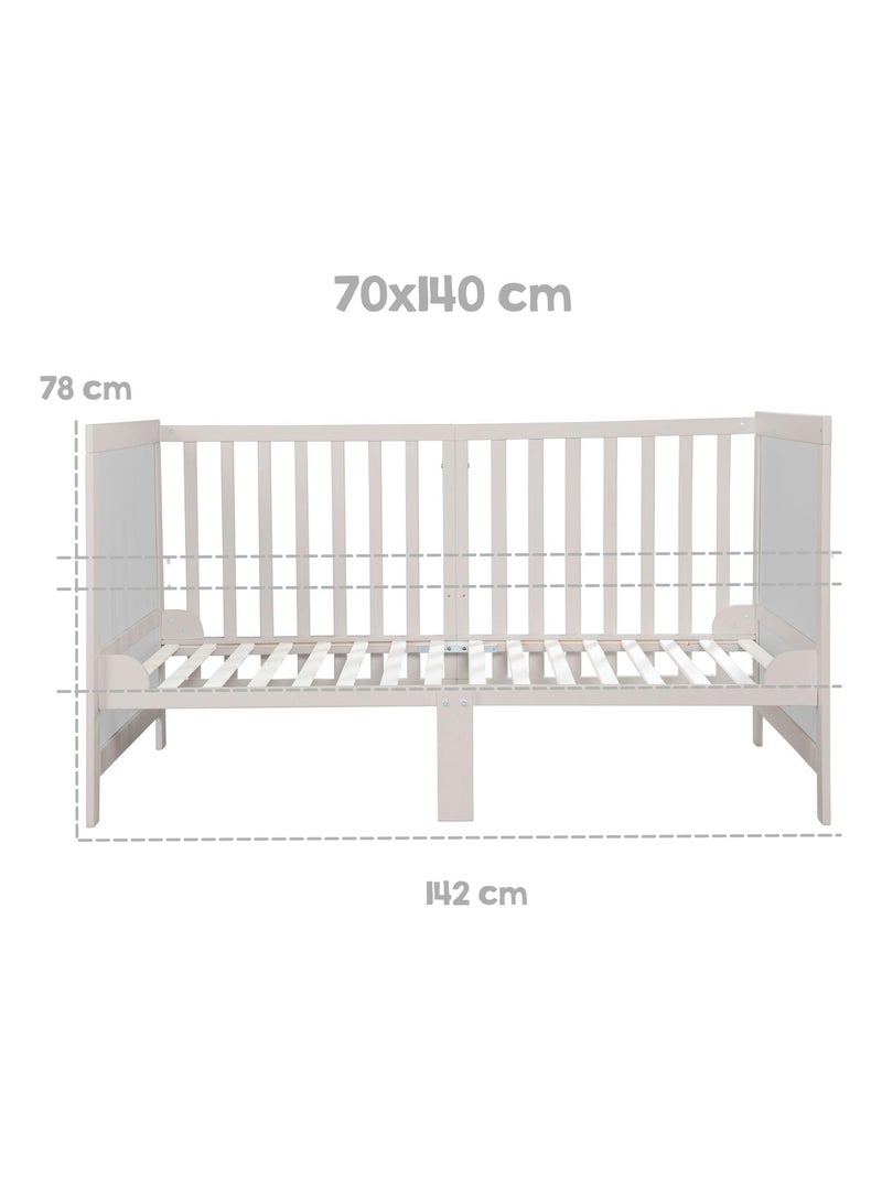Lettino evolutivo convertibile in letto junior – altezza regolabile – 'ROBA Easy Sleep' Grigio chiaro - Kiabi