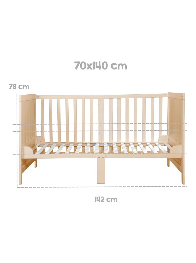 Lettino evolutivo convertibile in letto junior – altezza regolabile – 'ROBA Easy Sleep' Marrone chiaro - Kiabi