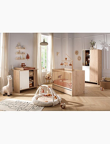 Lettino in legno, 120x60 cm, decoro rovere - SAUTHON