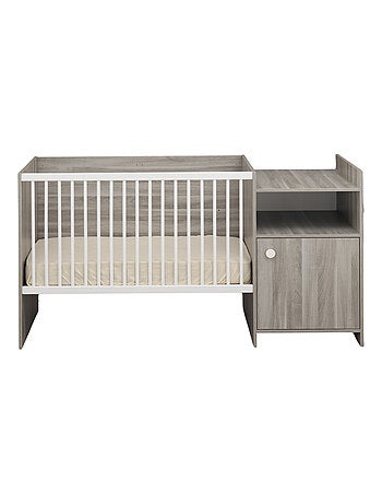 Lettino in legno 120x60 trasformabile in 90x190 con coprifasciatoio a 1 - BABYPRICE