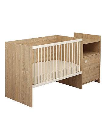 Lettino in legno 120x60 trasformabile in 90x190 con coprifasciatoio a 1 - BABYPRICE