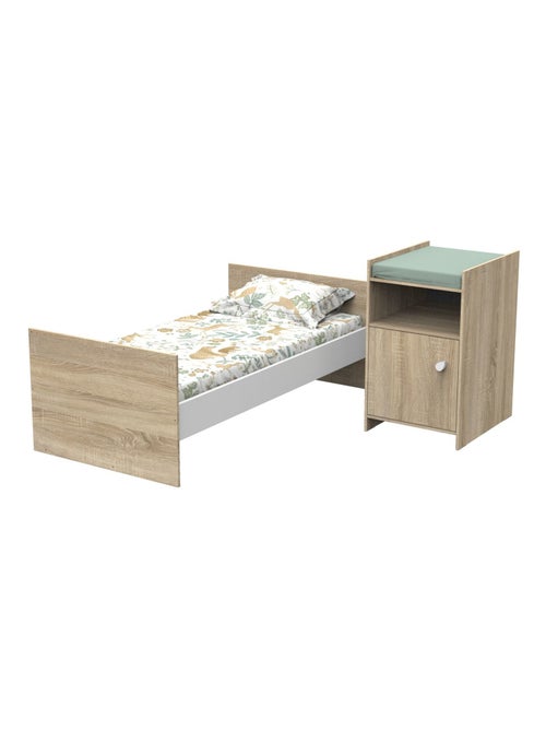Lettino in legno 120x60 trasformabile in 90x190 con coprifasciatoio a 1 - BABYPRICE - Kiabi