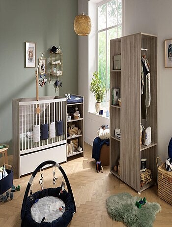Lettino in legno 120x60 convertibile in 90x190 con coprifasciatoio e - BABYPRICE