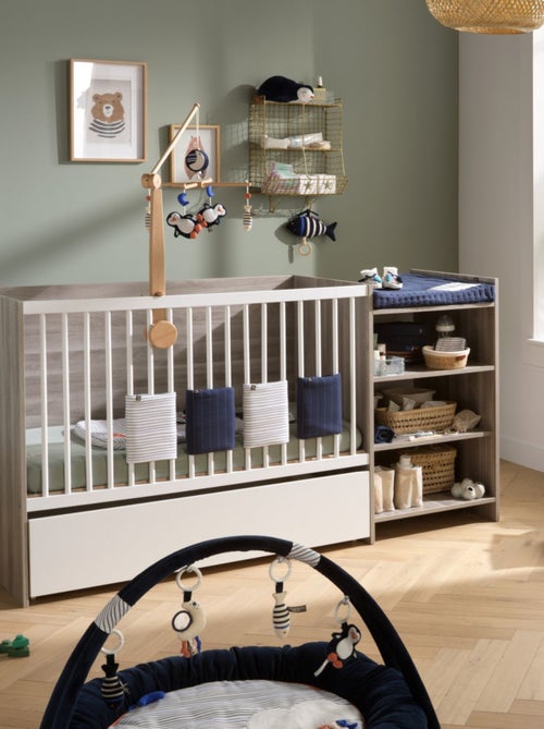 Lettino in legno 120x60 trasformabile in 90x190 con coprifasciatoio e - BABYPRICE - Kiabi