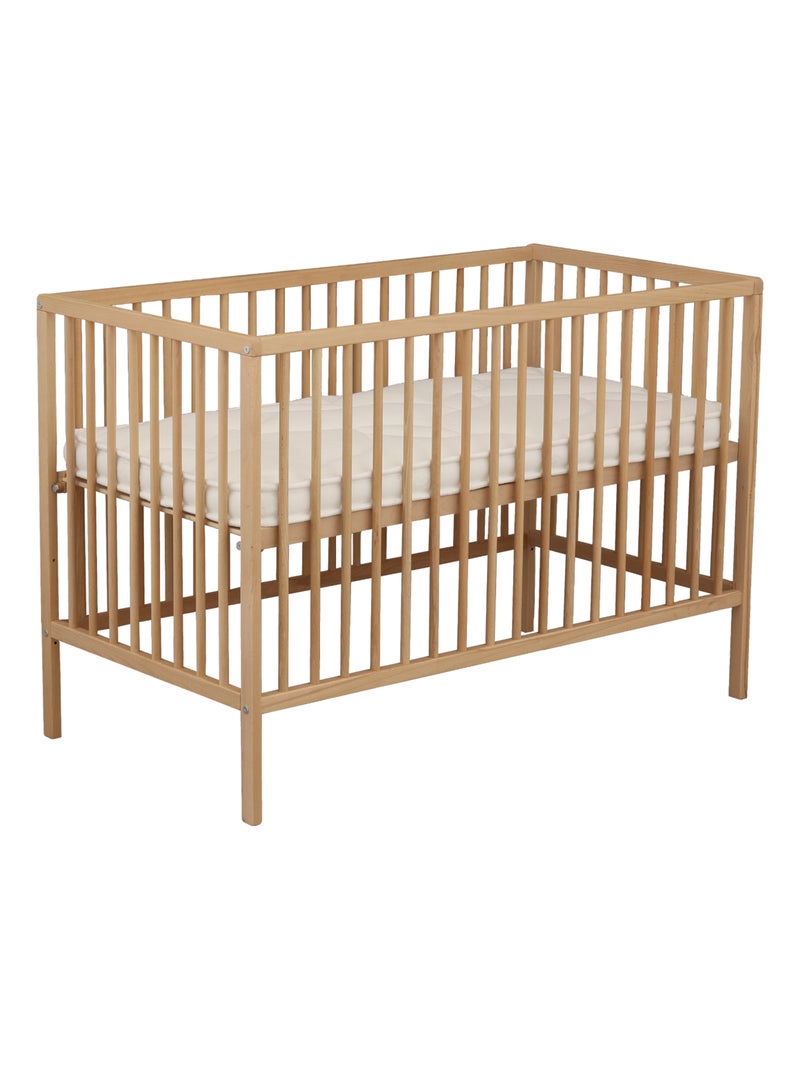Lettino in legno con doghe con materasso - BABYPRICE Marrone - Kiabi