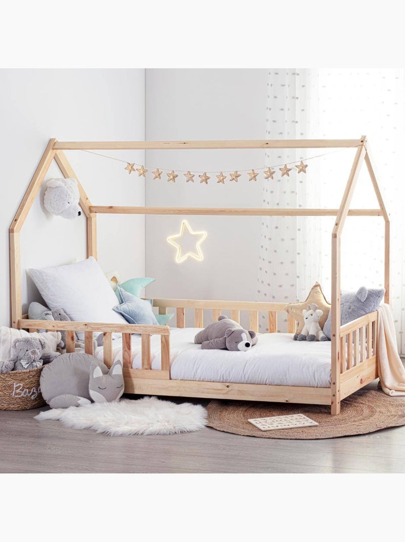 Lettino in legno per bambini bosco 90x190cm Legno naturale - Kiabi