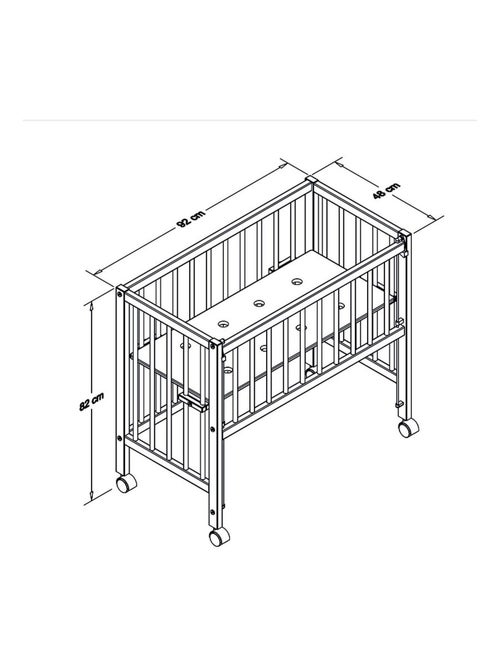 Lettino per co-sleeping bianco con barriere scorrevoli, sophie | Tissi - Kiabi