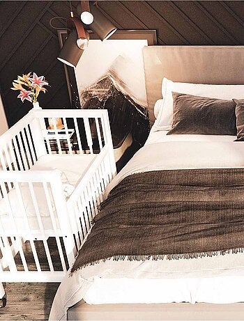 Lettino per co-sleeping bianco con barriere scorrevoli, sophie | tissi | tissi