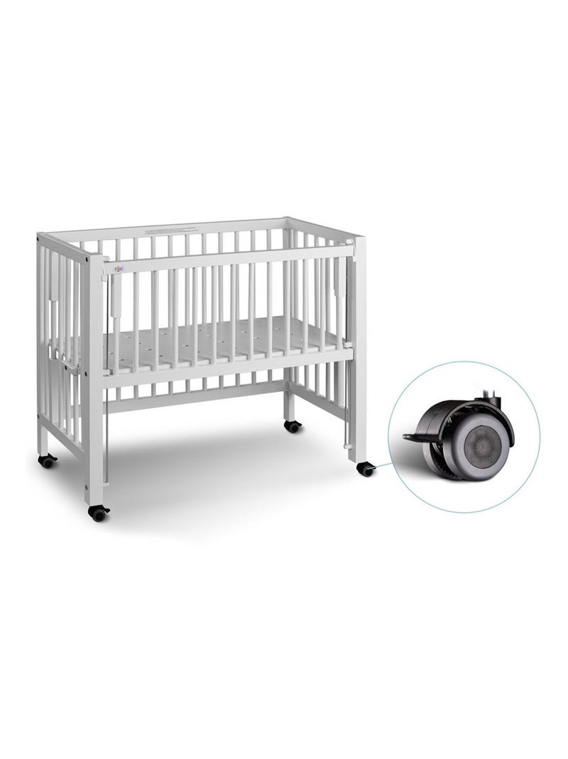 Lettino per co-sleeping bianco con barriere scorrevoli, sophie | tissi | tissi Bianco - Kiabi