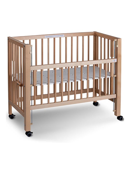 Lettino per co-sleeping con barriere scorrevoli, legno naturale | Tissi - Kiabi