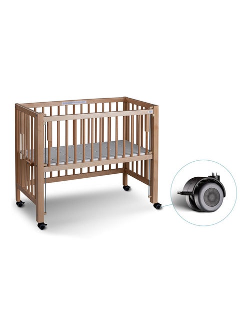 Lettino per co-sleeping con barriere scorrevoli, legno naturale | Tissi - Kiabi