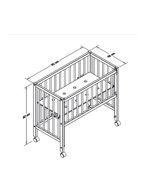 Lettino per co-sleeping con barriere scorrevoli, legno naturale | Tissi - Kiabi