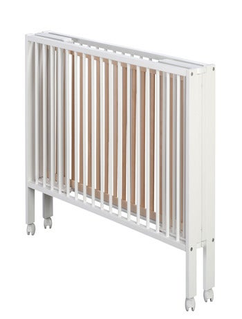 Lettino pieghevole 60x120 cm con materasso, legno naturale | Tissi