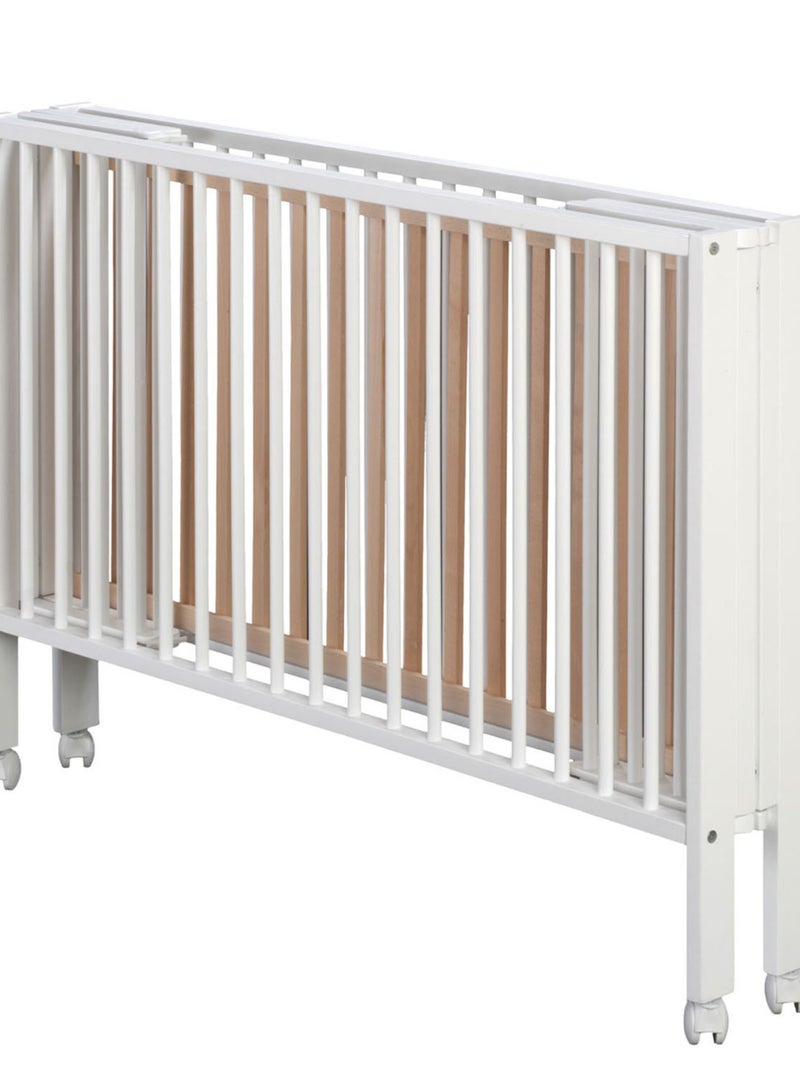 Lettino pieghevole 60x120 cm con materasso, legno naturale | Tissi Bianco - Kiabi
