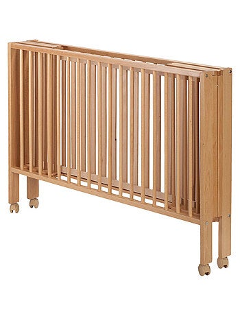 Lettino pieghevole 60x120 cm con materasso, legno naturale | Tissi
