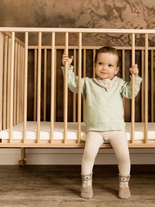 Lettino pieghevole 60x120 cm con materasso, legno naturale | Tissi - Kiabi