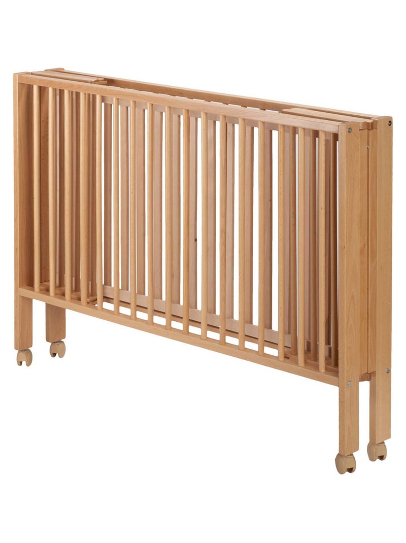 Lettino pieghevole 60x120 cm con materasso, legno naturale | Tissi Marrone - Kiabi