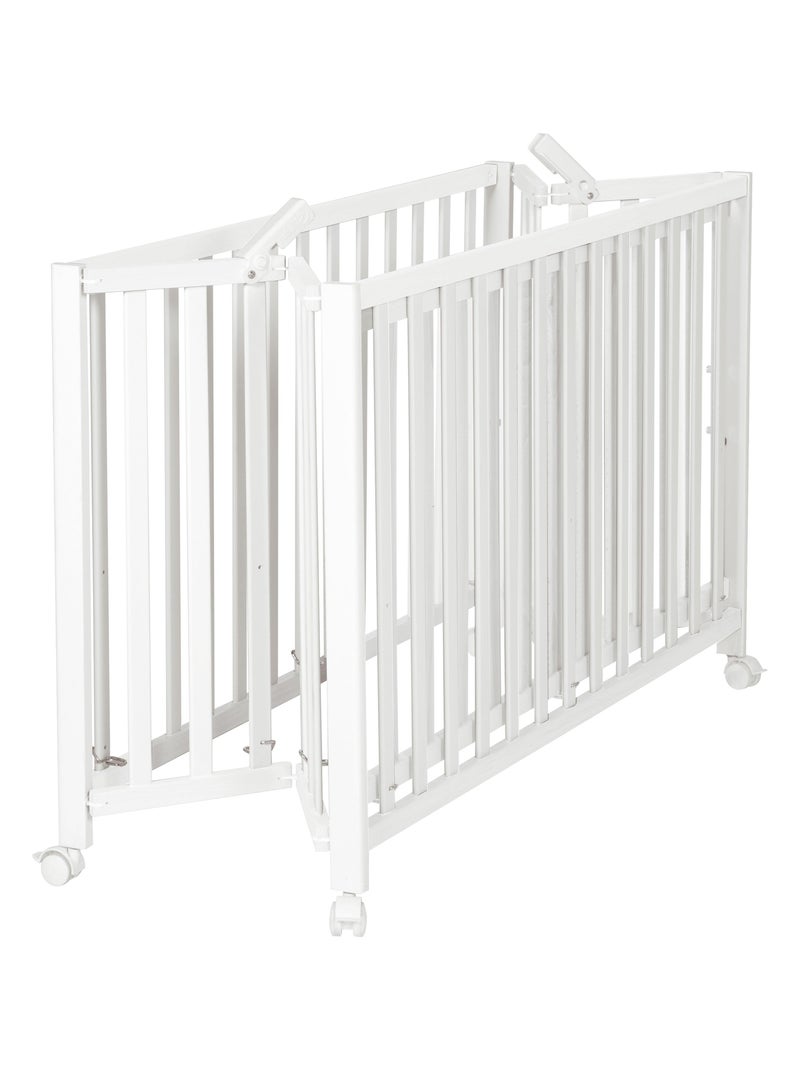 Lettino pieghevole con ruote e altezza regolabile "Roba Fold Up" Bianco - Kiabi
