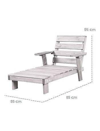 Lettino prendisole per bambini in legno massello con 2 cuscini "Roba Little Stars