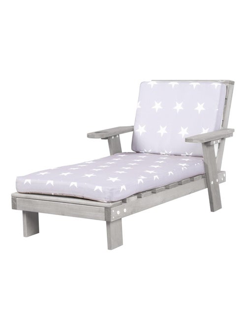 Lettino prendisole per bambini in legno massello con 2 cuscini "Roba Little Stars" - Kiabi