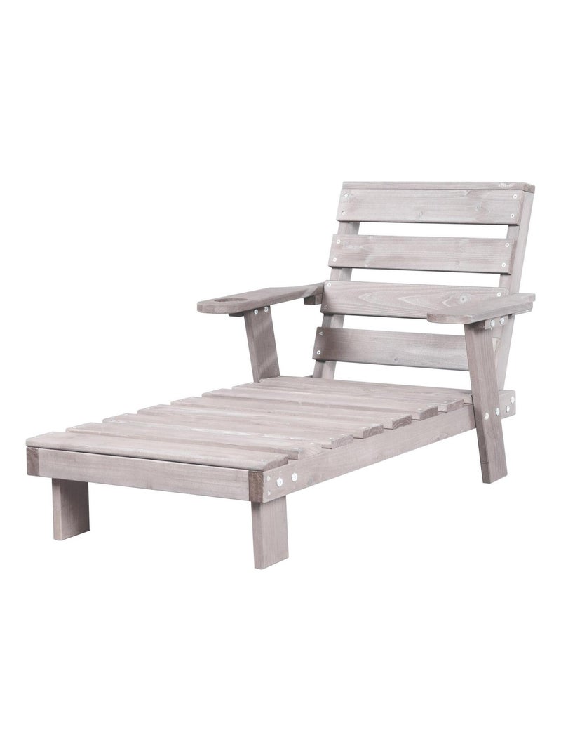 Lettino prendisole per bambini in legno massello con 2 cuscini "Roba Little Stars" Grigio - Kiabi