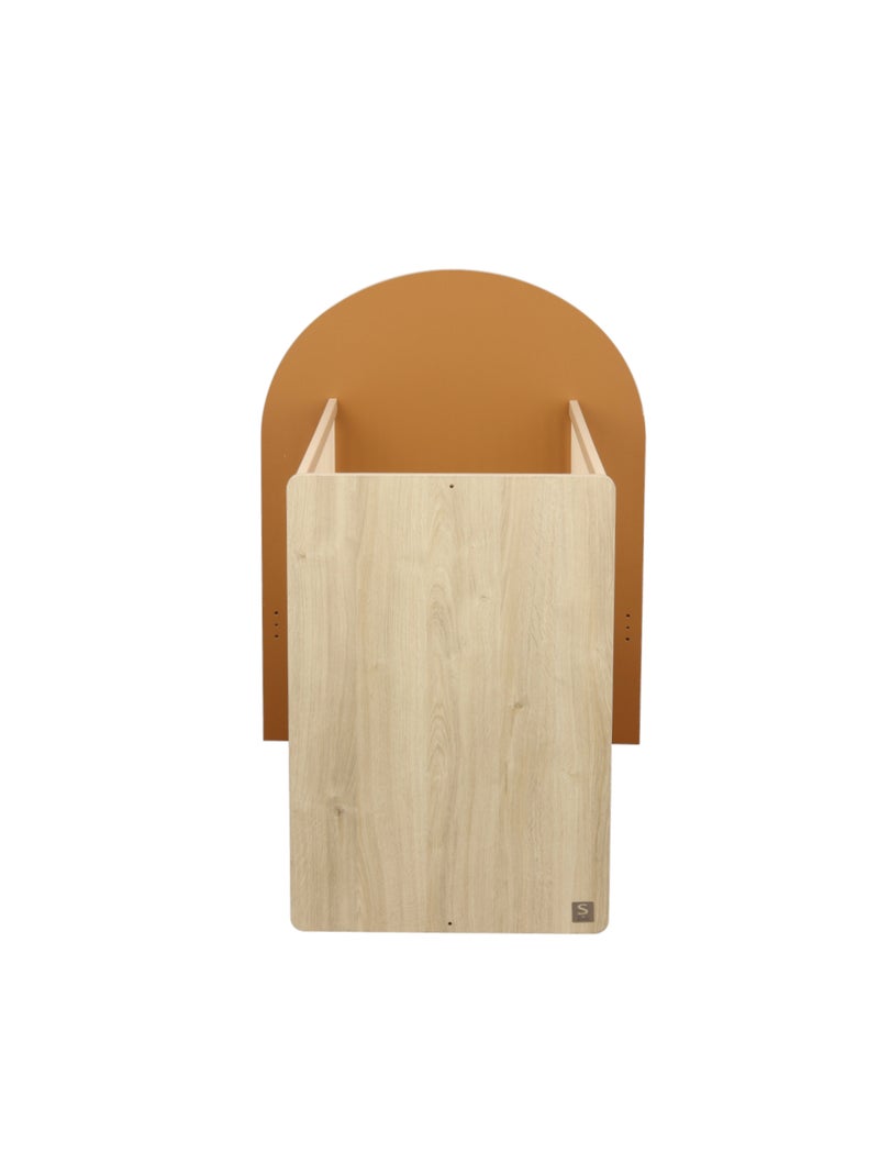 Lettino trasformabile da 120x60 a 90x190 - decoro in legno di quercia seppia, forma ad - SAUTHON Marrone caramello - Kiabi