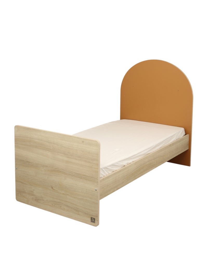 Lettino trasformabile da 120x60 a 90x190 - decoro in legno di quercia seppia, forma ad - SAUTHON Marrone caramello - Kiabi