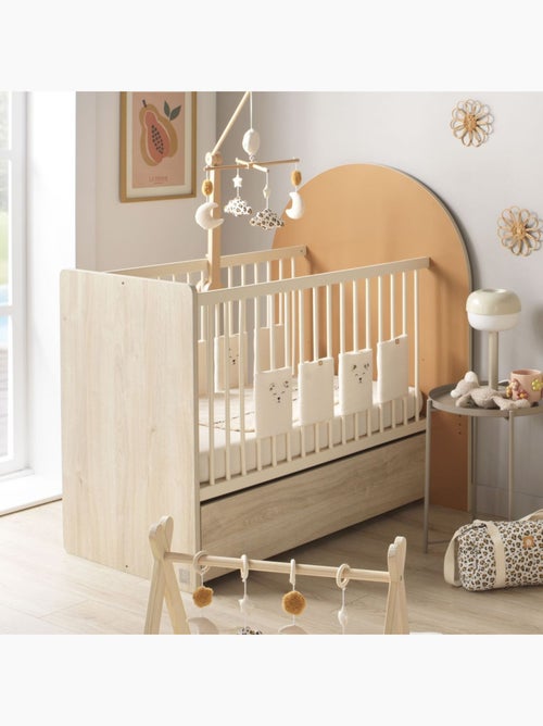 Lettino trasformabile da 120x60 a 90x190 - decoro in legno di quercia seppia, forma ad - SAUTHON - Kiabi