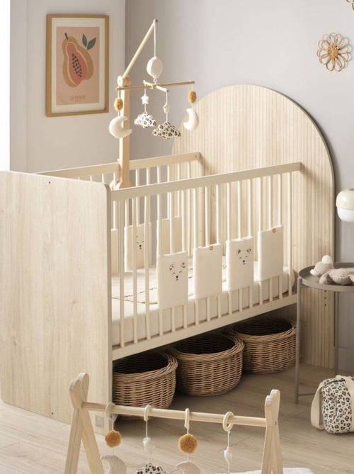 Lettino trasformabile da 120x60 a 90x190 - decoro in legno di quercia seppia, forma ad - SAUTHON - Kiabi