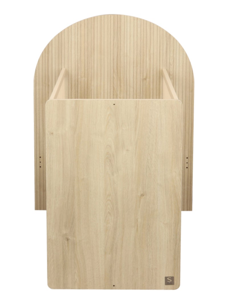 Lettino trasformabile da 120x60 a 90x190 - decoro in legno di quercia seppia, forma ad - SAUTHON Marrone - Kiabi