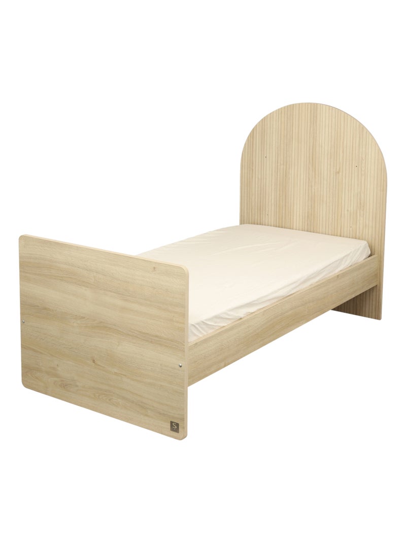 Lettino trasformabile da 120x60 a 90x190 - decoro in legno di quercia seppia, forma ad - SAUTHON Marrone - Kiabi