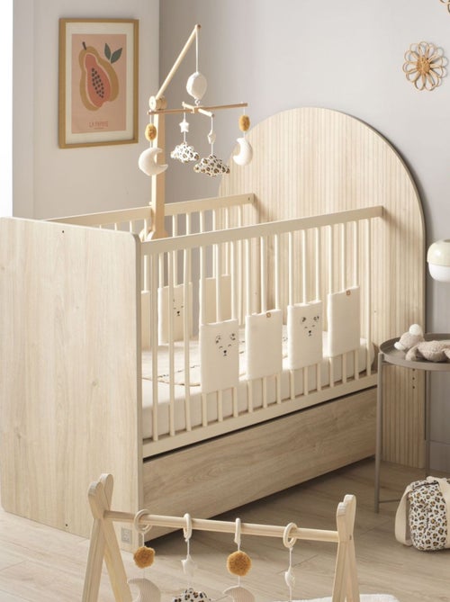 Lettino trasformabile da 120x60 a 90x190 - decoro in legno di quercia seppia, forma ad - SAUTHON - Kiabi